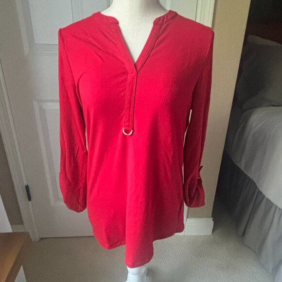 Michael Kors - Red Long Sleeve Blouse Top (Size: M) - Picture 1 of 6